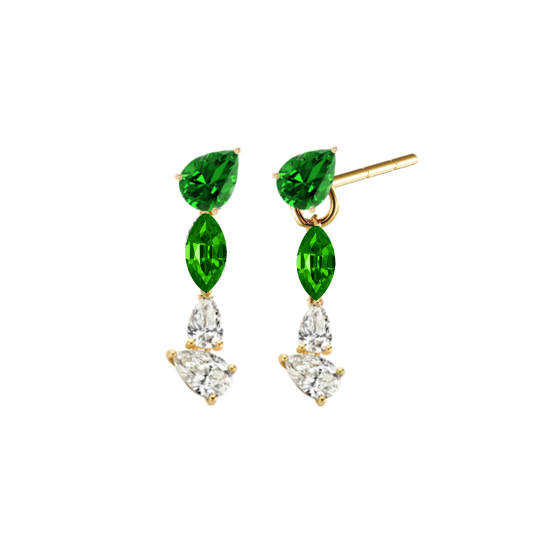 2-in-1 Emerald & Sapphire Dangly