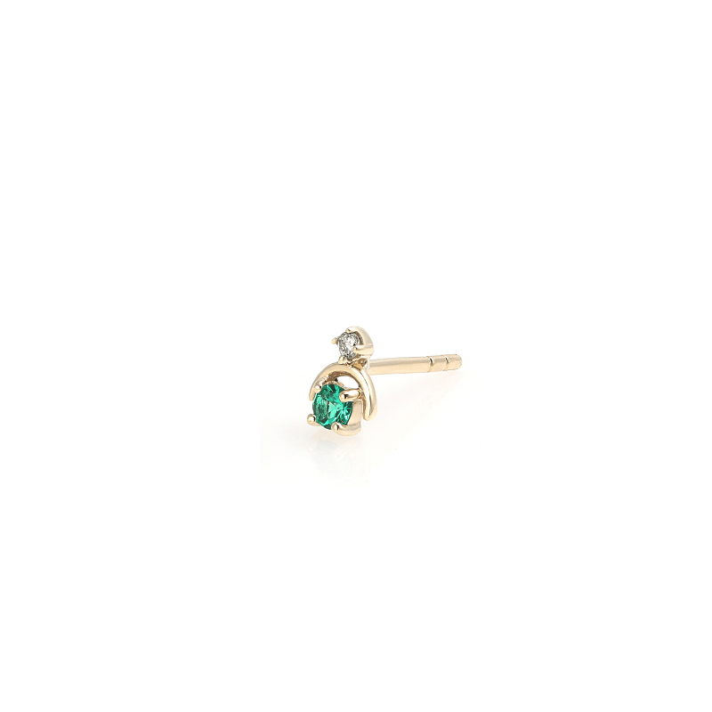 Myjoul Gold Emerald stud 