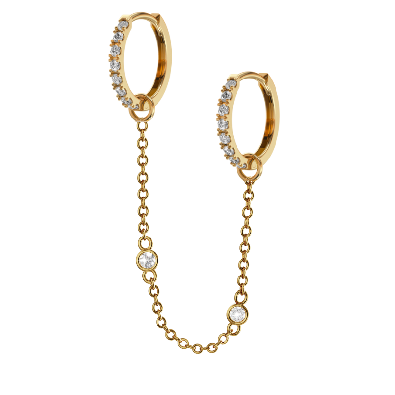 2-in-1 Impress Gold Chain & Huggie Set