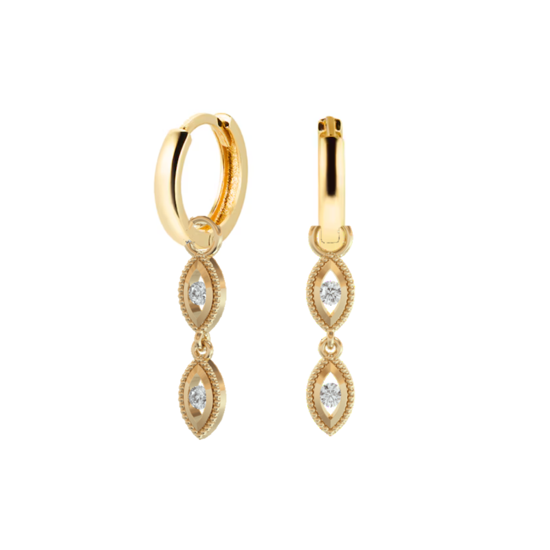 Classic Gold Hoops with charm