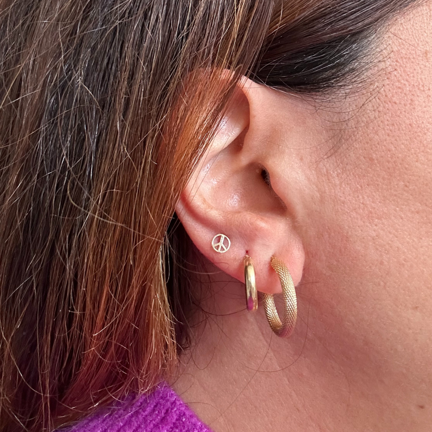 Peace Gold Studs