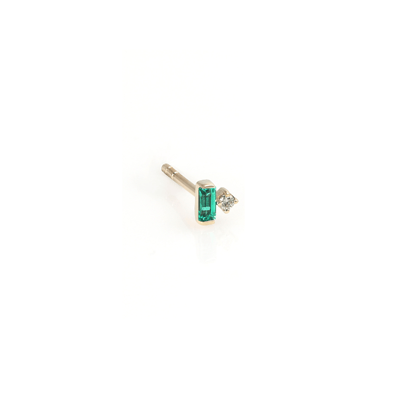 Myjoul stud gold earrings emerald