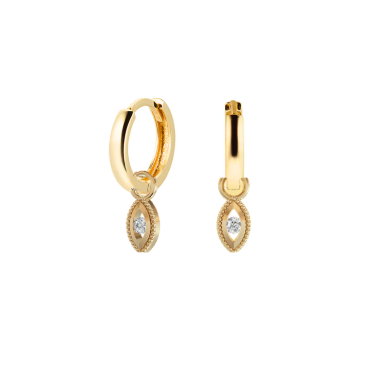 Classic Gold Hoops with charm